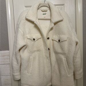 Aerie Women's White Teddy Jacket